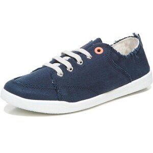 Vionic Beach Pismo Sneaker Womens 6 Wide Navy Blue Canvas Supportive Sneaker New
